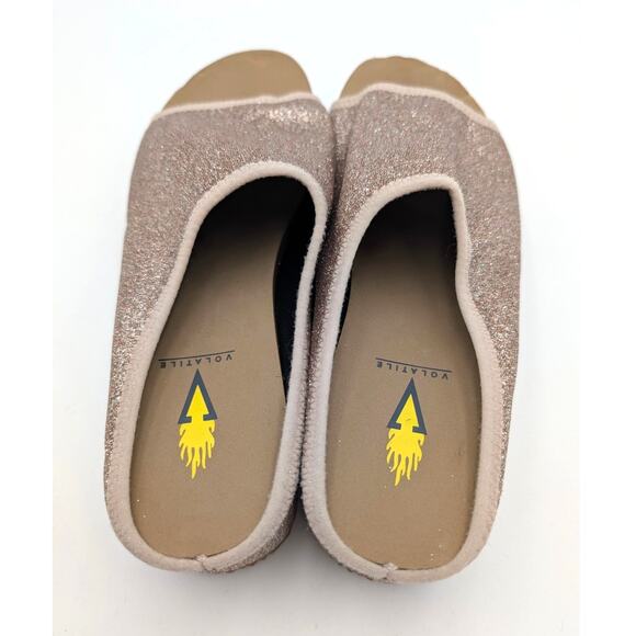 Volatile Festina Wedge Sandal Women's Slip-On Glitter Blush Size US7 EU37.5 - Picture 11 of 11